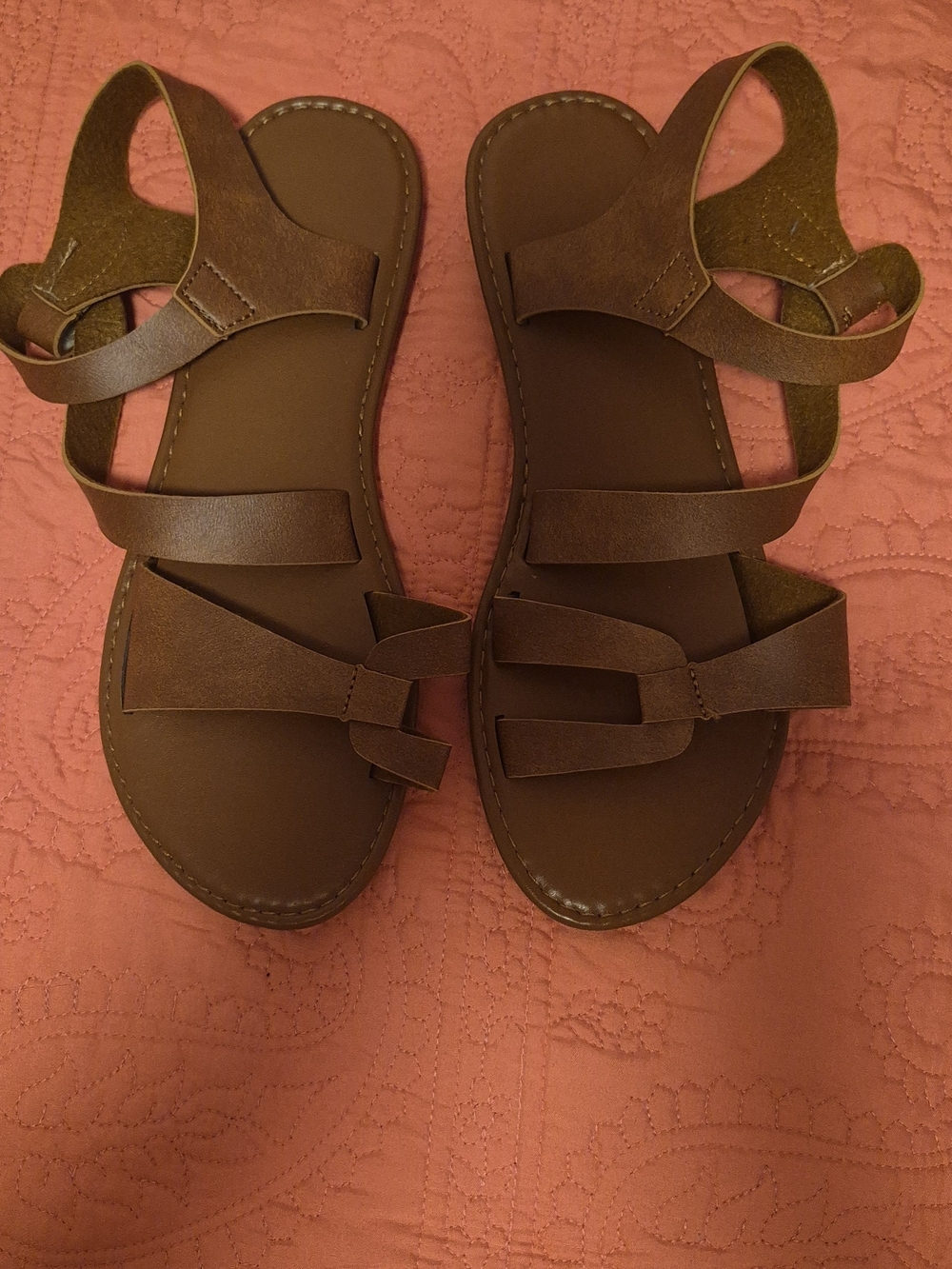Women's Brown Strappy Comfort Sandals